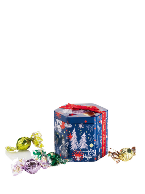 Christmas Anna Higgie Hexagonal Metal Tin 5.22 Oz